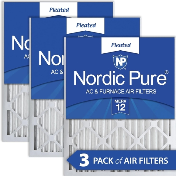 NIB (3)-Pack Nordic Pure MERV 12 Pleated AC Furnace Air Filters 20"X25"X2" - Picture 1 of 5